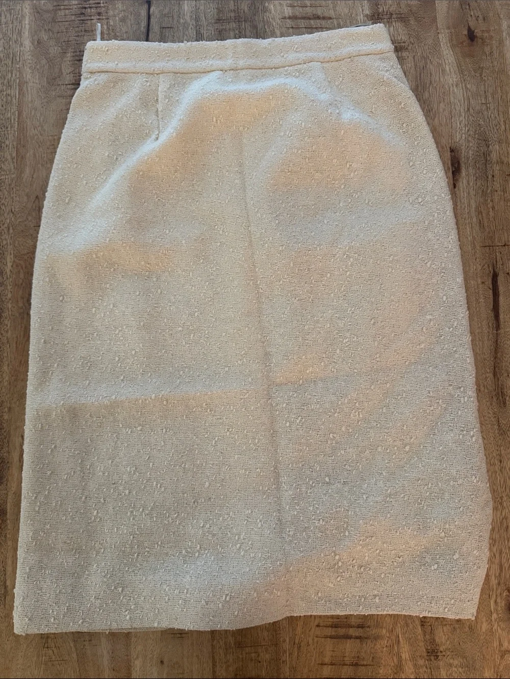 Moschino virgin wool blend tweed look Tailored Cream Pencil Skirt NEW